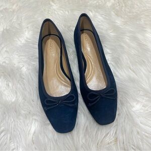 NWOT Talbots Tinsley Bow Suede Ballet Flats Sz 6.5